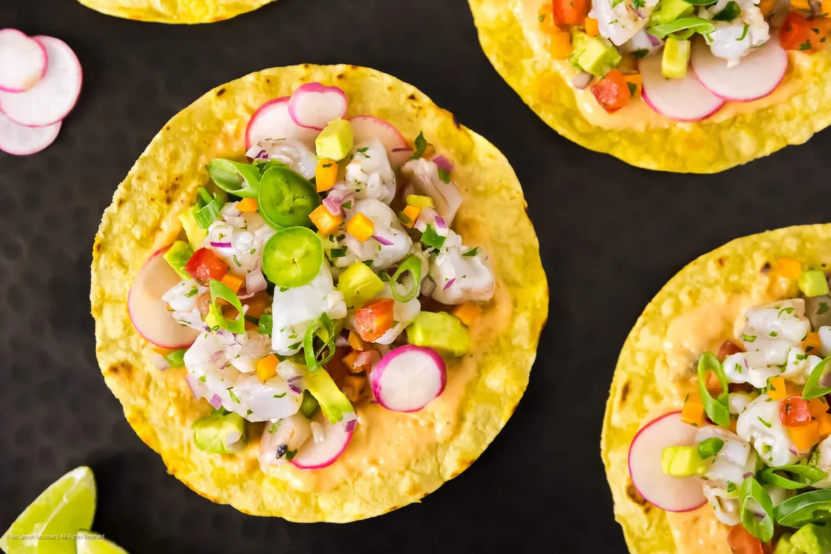 Shrimp Ceviche Tostadas