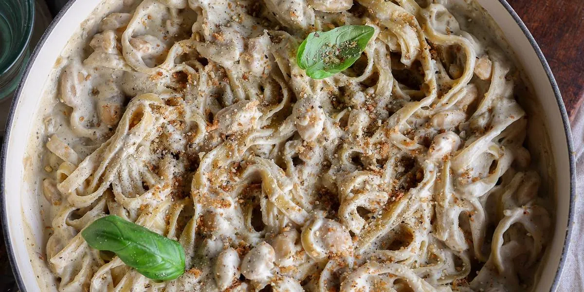 Creamy Tofu Alfredo Pasta
