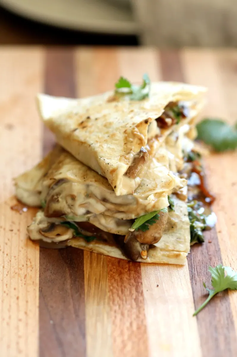 Mushroom Cashew Quesadilla