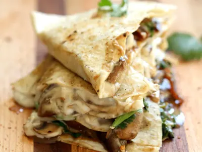 Mushroom Cashew Quesadilla