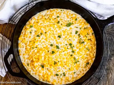Honey Butter Skillet Corn with frozen vegetables