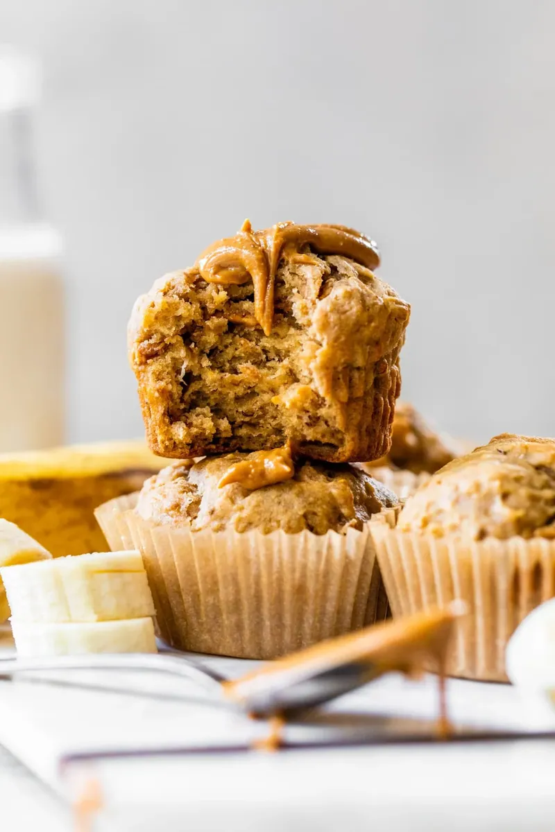Peanut Butter Banana Muffins with eggs