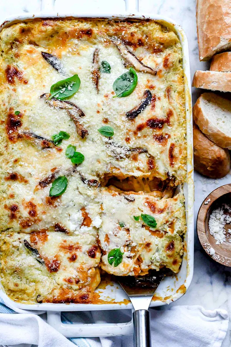 Butternut Squash Lasagna with mozzarella