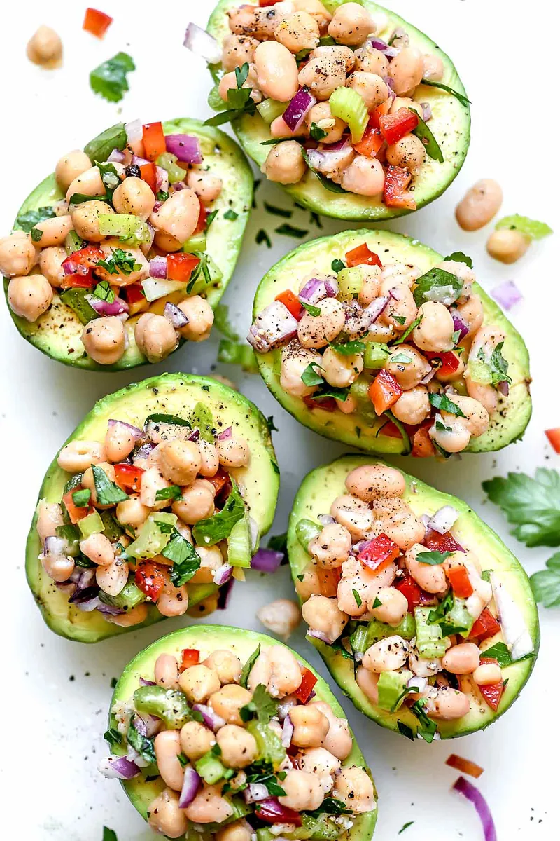 Chickpea Stuffed Avocados