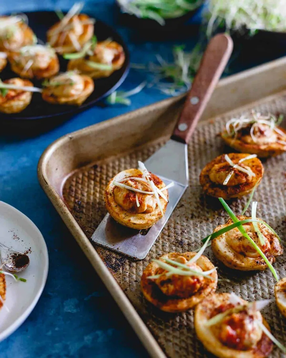 Spicy Hummus Potato Cups