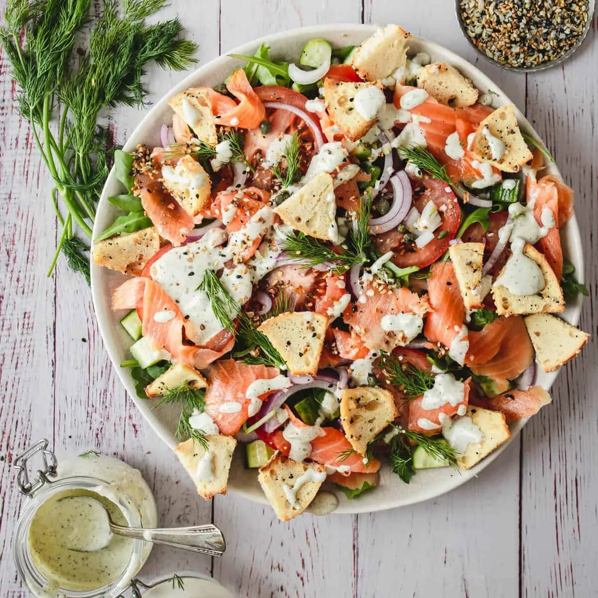 Smoked Salmon Bagel Salad