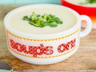 Potato Leek Soup with chicken breast