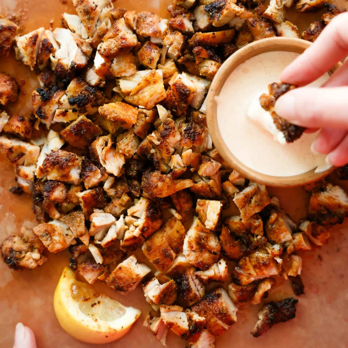 Air Fryer Chicken Thighs with lemons and limes