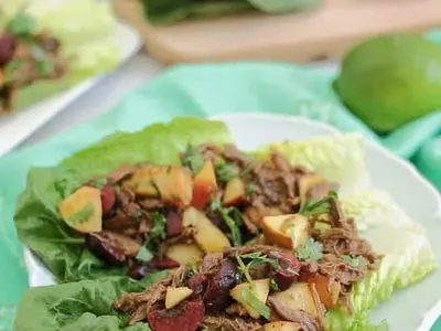 Cherry Peach Lettuce Wraps