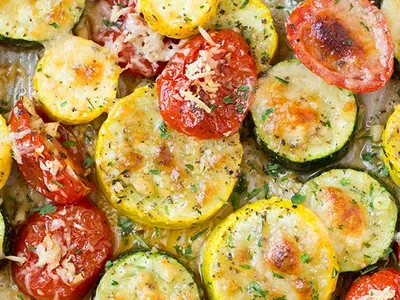 Roasted Zucchini Squash Tomatoes