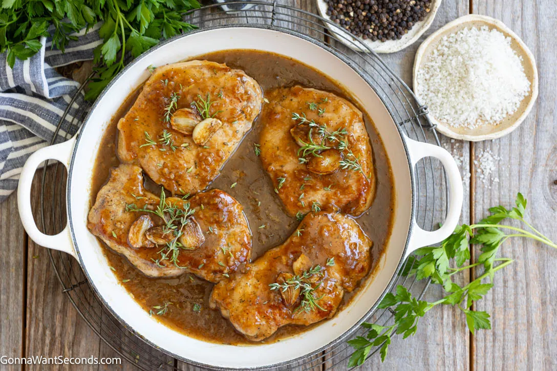 Honey Garlic Pork Chops with butter