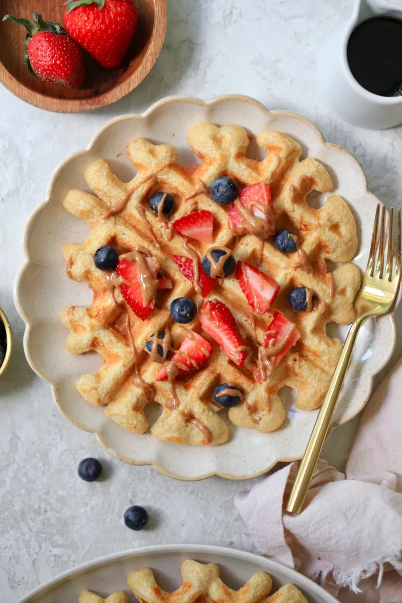 Cottage Cheese Waffles with eggs