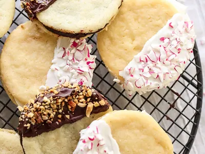 Chocolate Dipped Almond Cookies