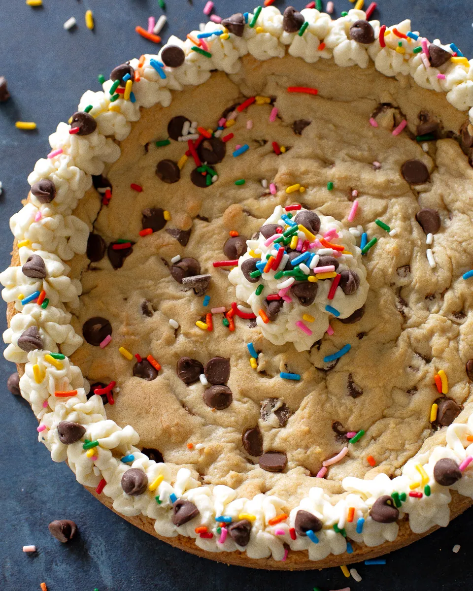 Chocolate Chip Cookie Cake with butter