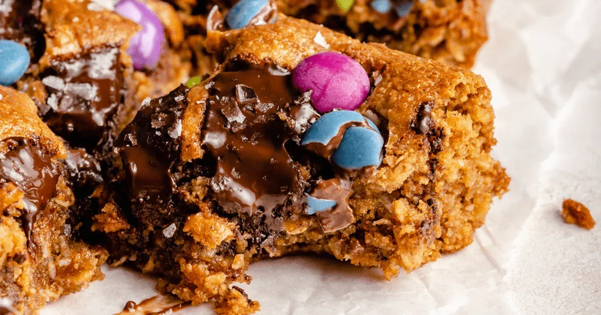 Tahini Monster Cookie Bars