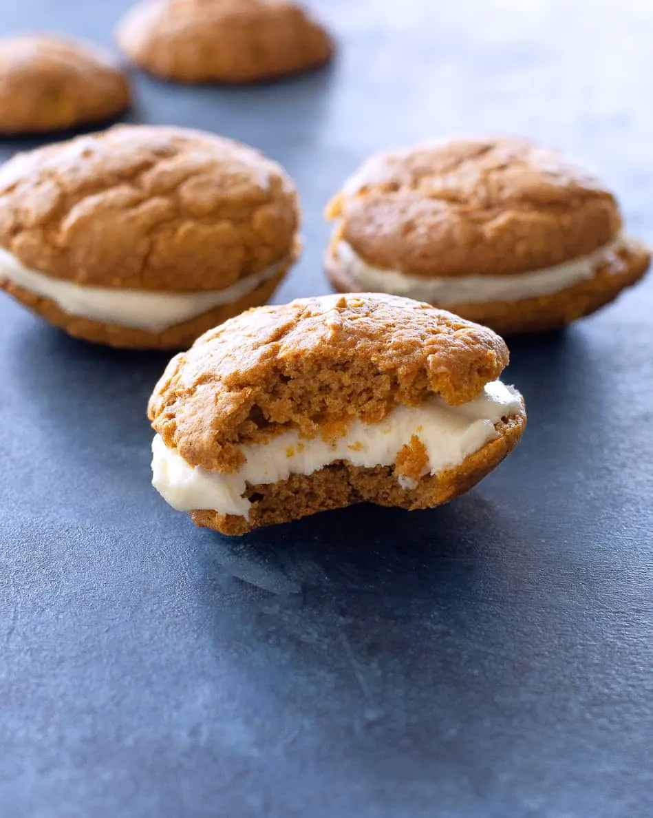 Pumpkin Whoopie Pies with butter