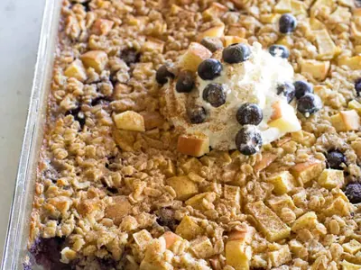 Apple Blueberry Baked Oatmeal