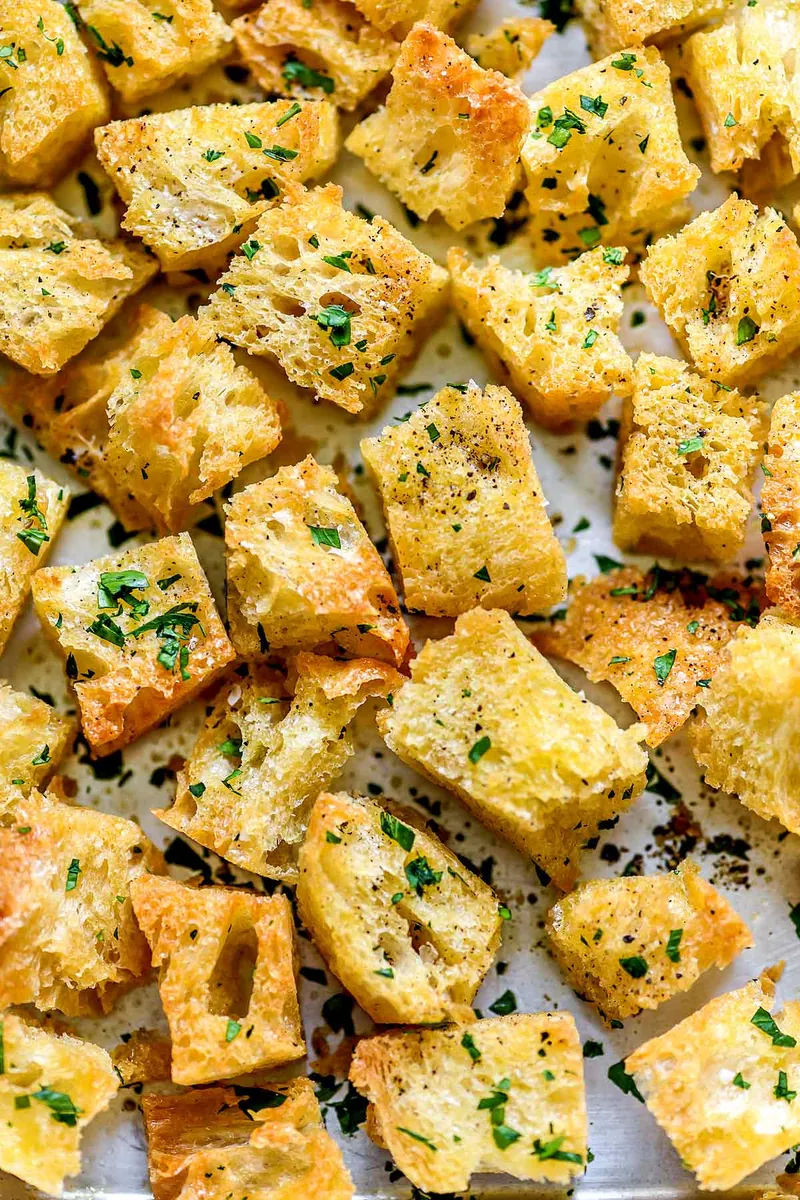 Garlic Herb Sourdough Croutons