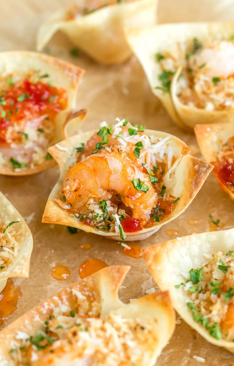 Coconut Shrimp Wonton Cups