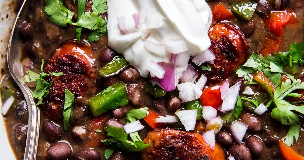 Black Bean Soup with kielbasa