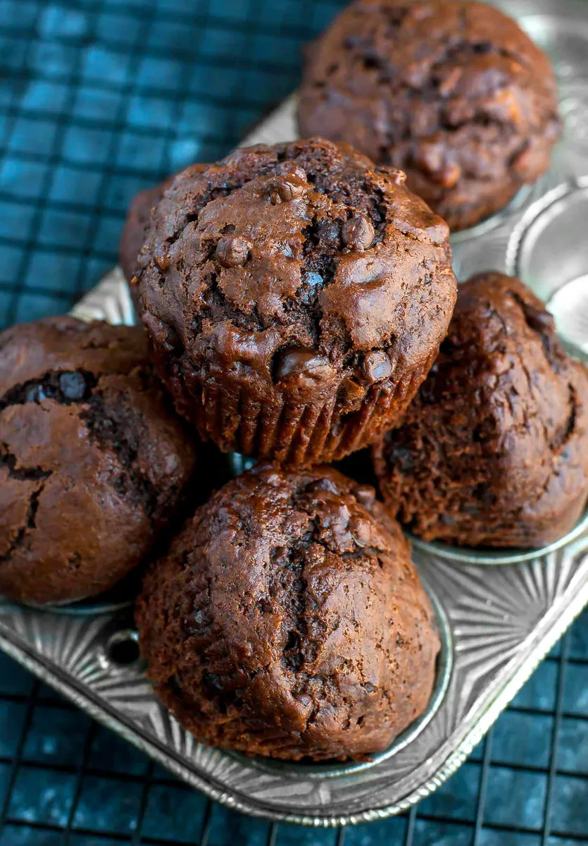 Double Chocolate Banana Muffins