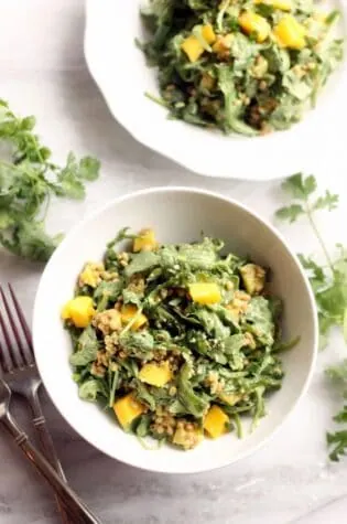 Mango Arugula Wheat Berry Salad