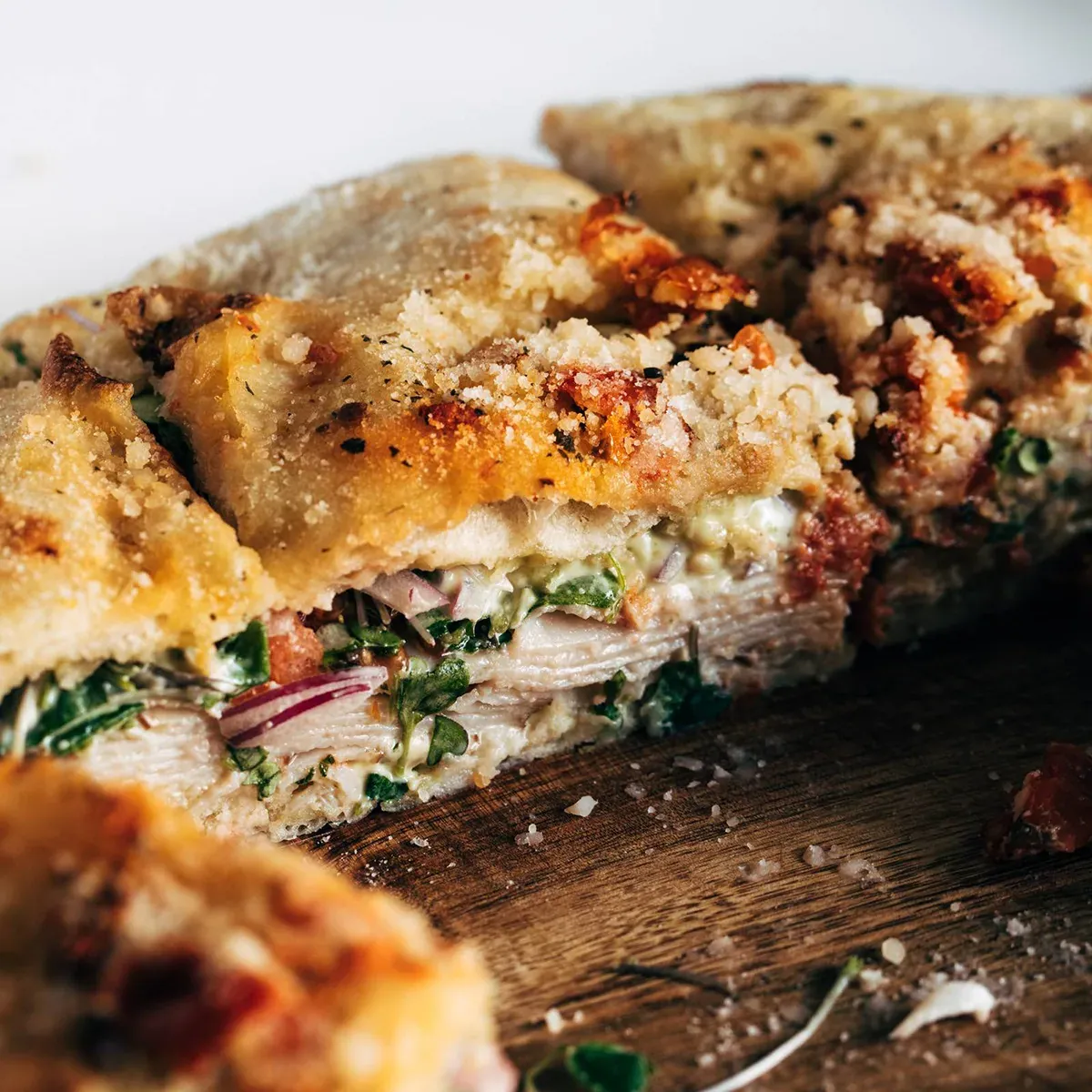 Sun-Dried Tomato Focaccia Turkey Sandwiches