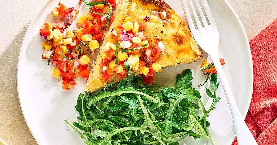 Potato Frittata with Pepper Salsa