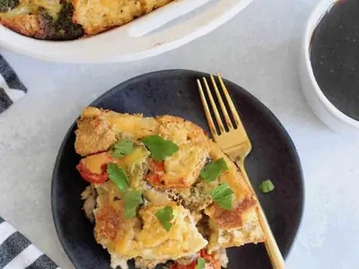 Broccoli Mushroom Breakfast Strata