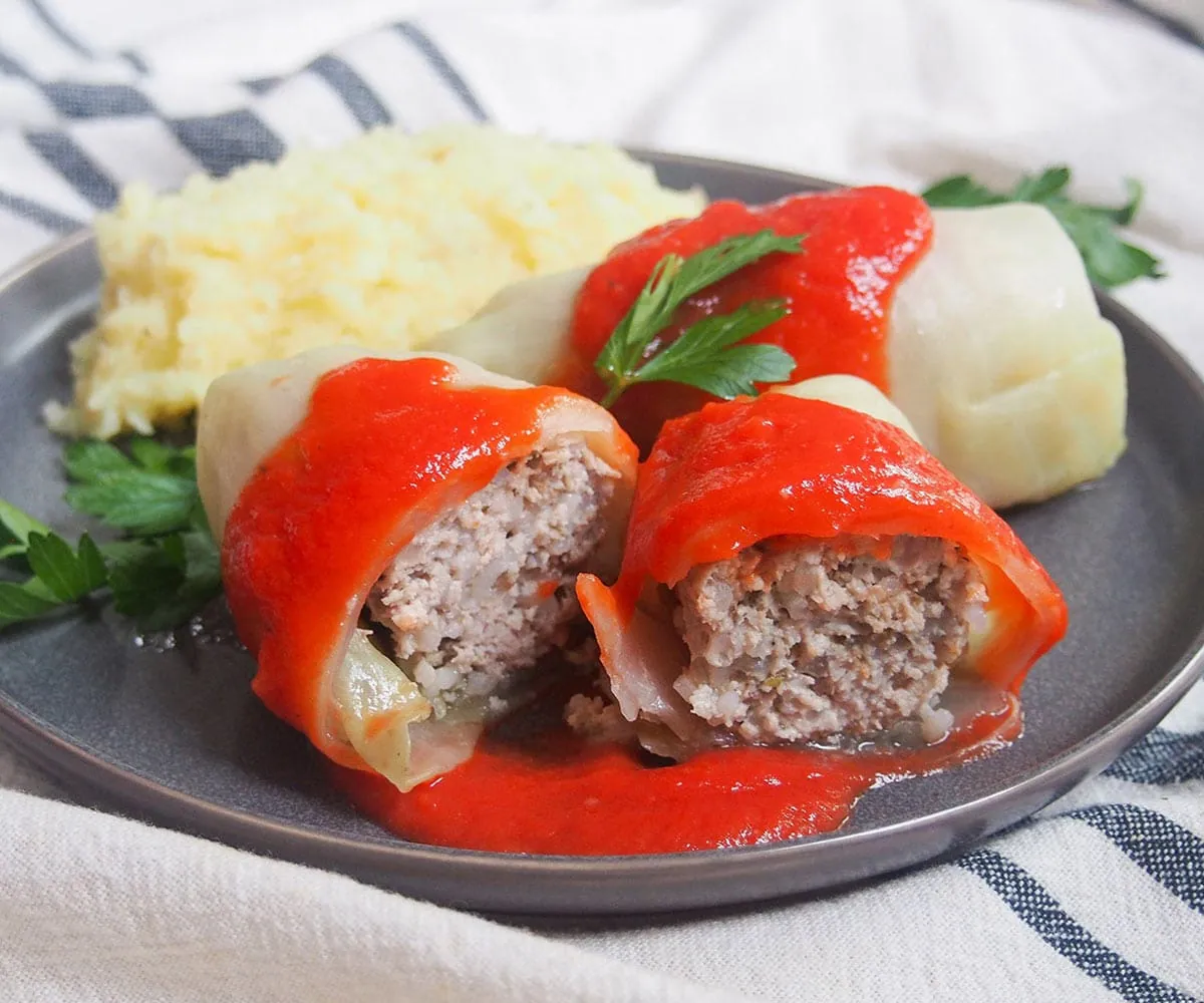 Stuffed Cabbage Rolls with ground pork