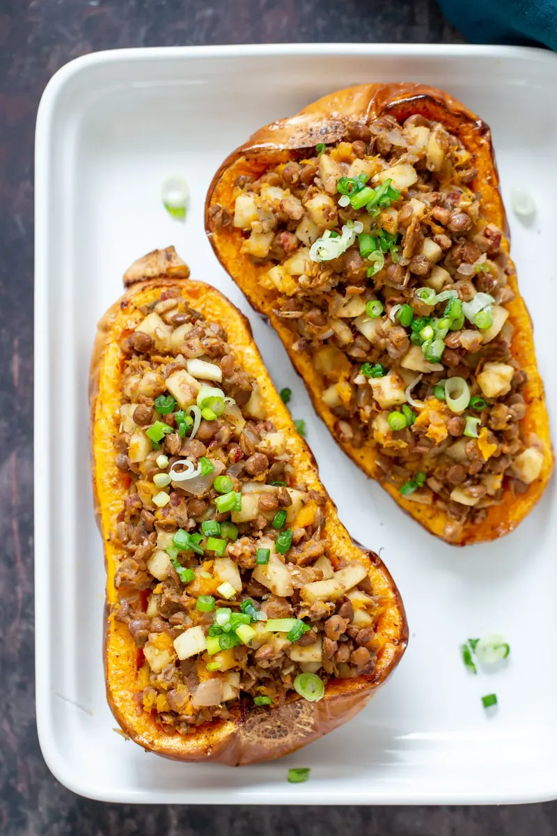 Lentil Apple Stuffed Squash