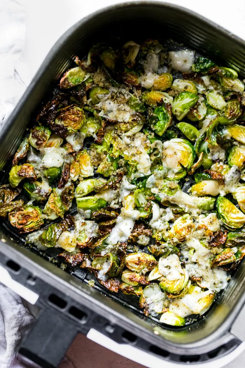 Air Fryer Brussels Sprouts with garlic