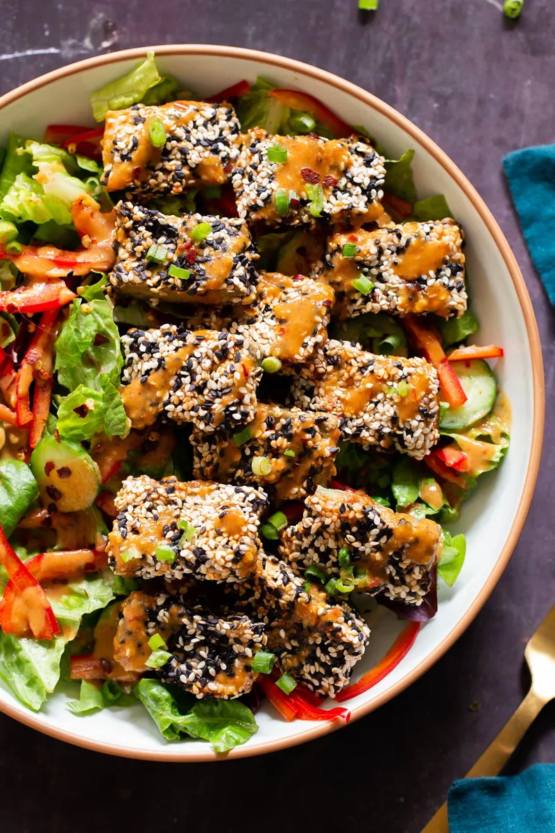 Sesame Tofu Peanut Bowl