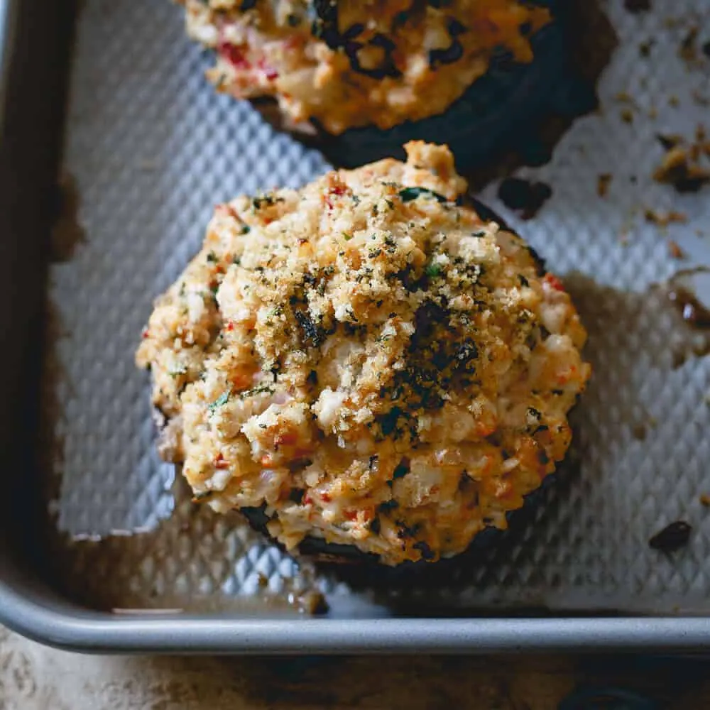 Cheesy Turkey Stuffed Mushrooms