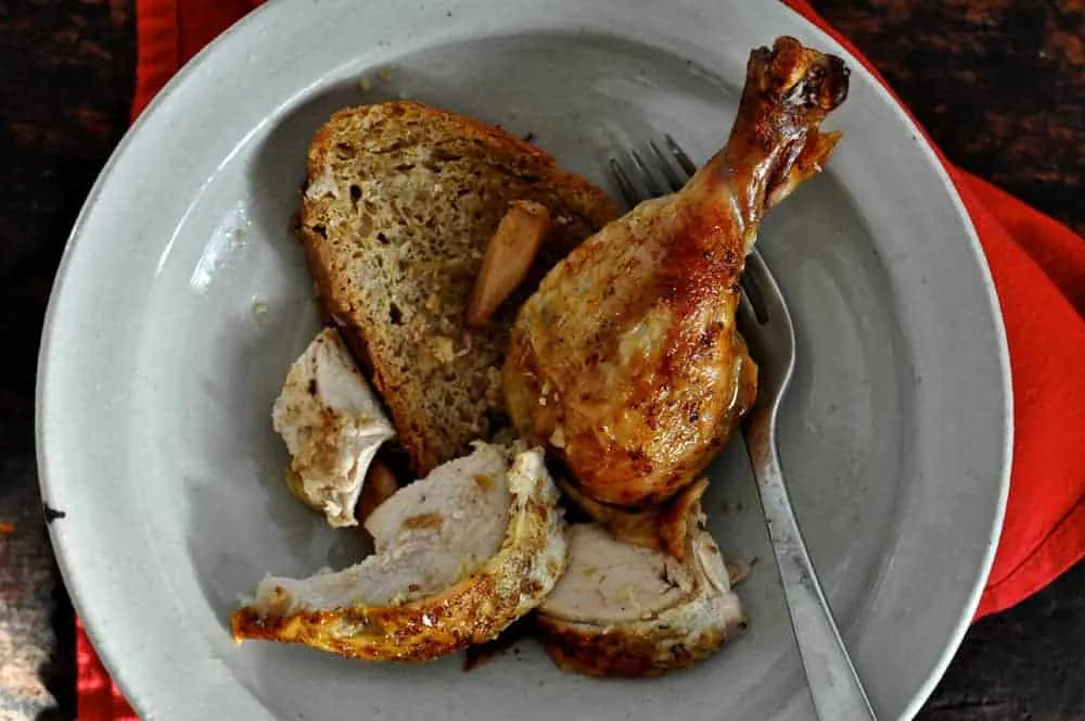Garlic Roasted Chicken Toast