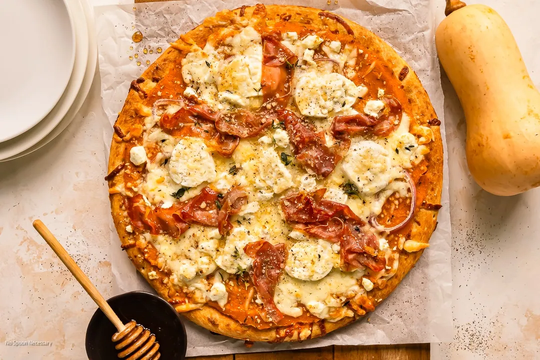 Butternut Squash Pizza with prosciutto
