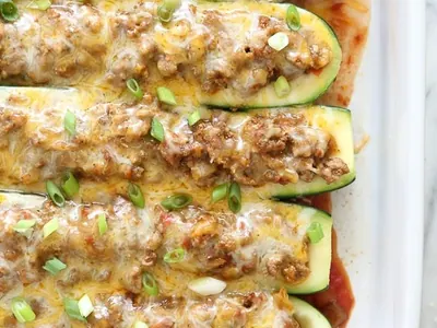 Taco Stuffed Zucchini Boats