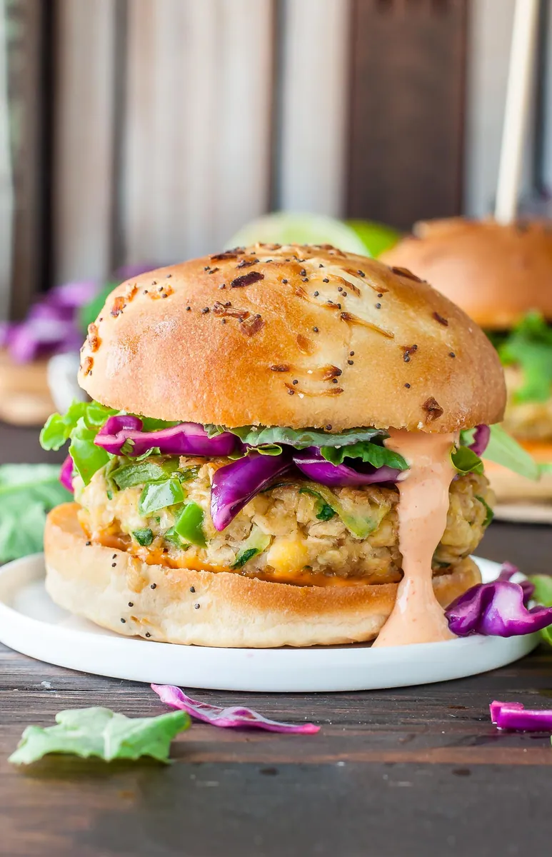 Spicy Chickpea Veggie Burgers