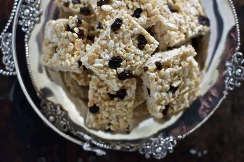 Coconut Rum Raisin Cereal Treats