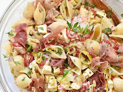 Smoked Mozzarella Macaroni Salad