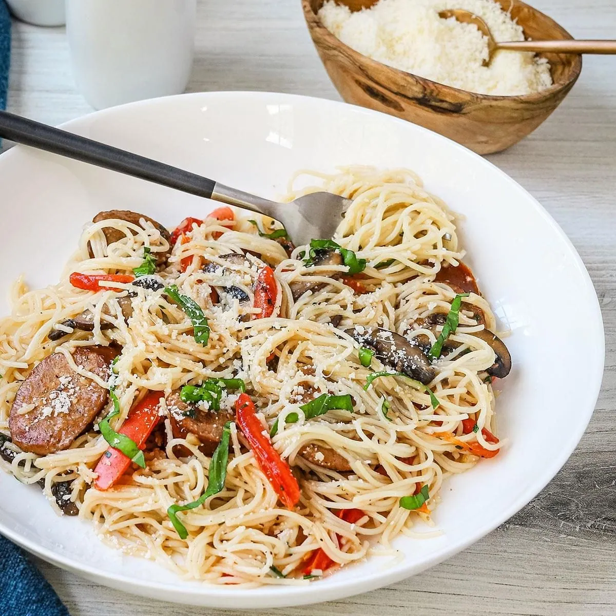 Kielbasa Angel Hair Pasta