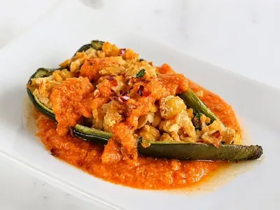 Chickpea Stuffed Poblanos