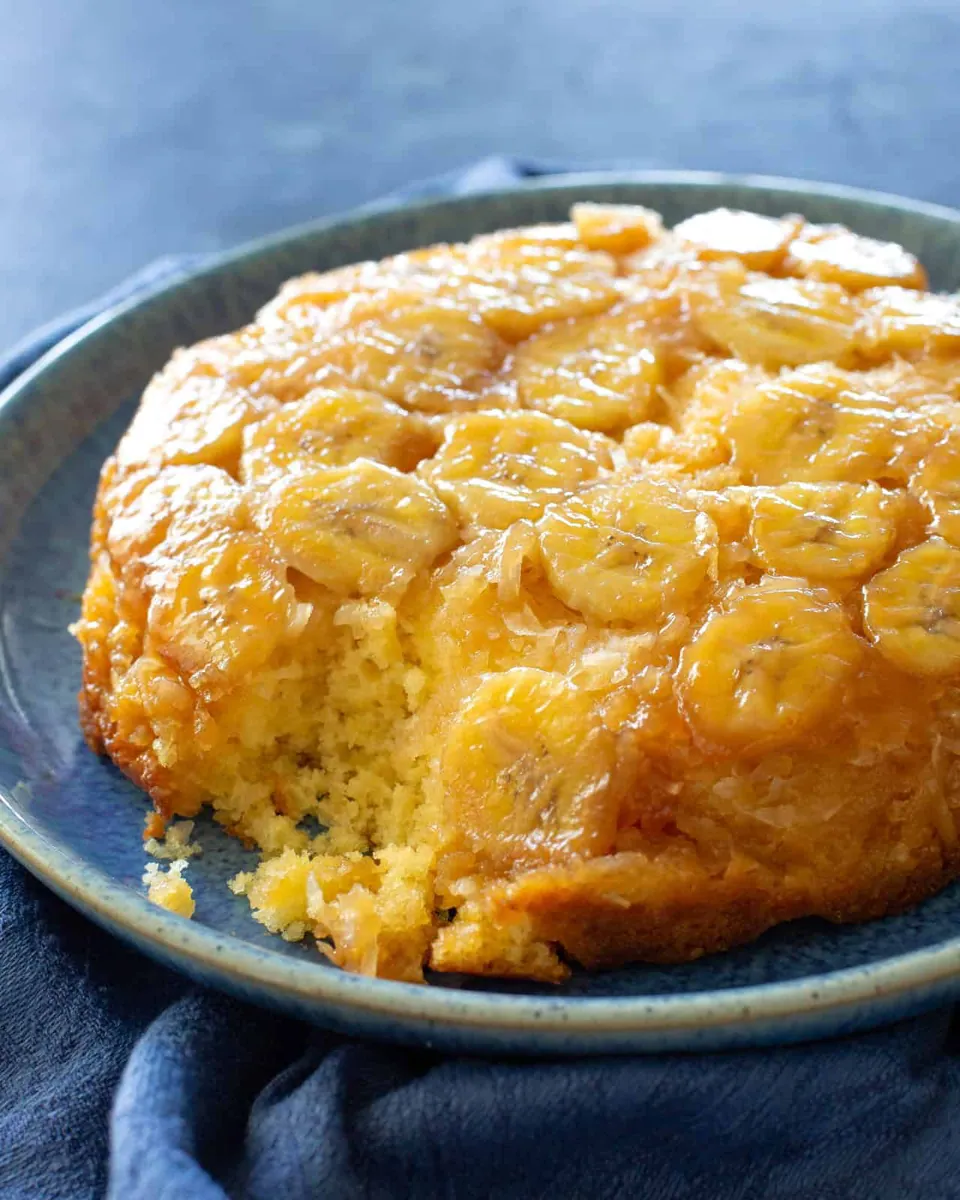 Banana Coconut Upside-Down Cake