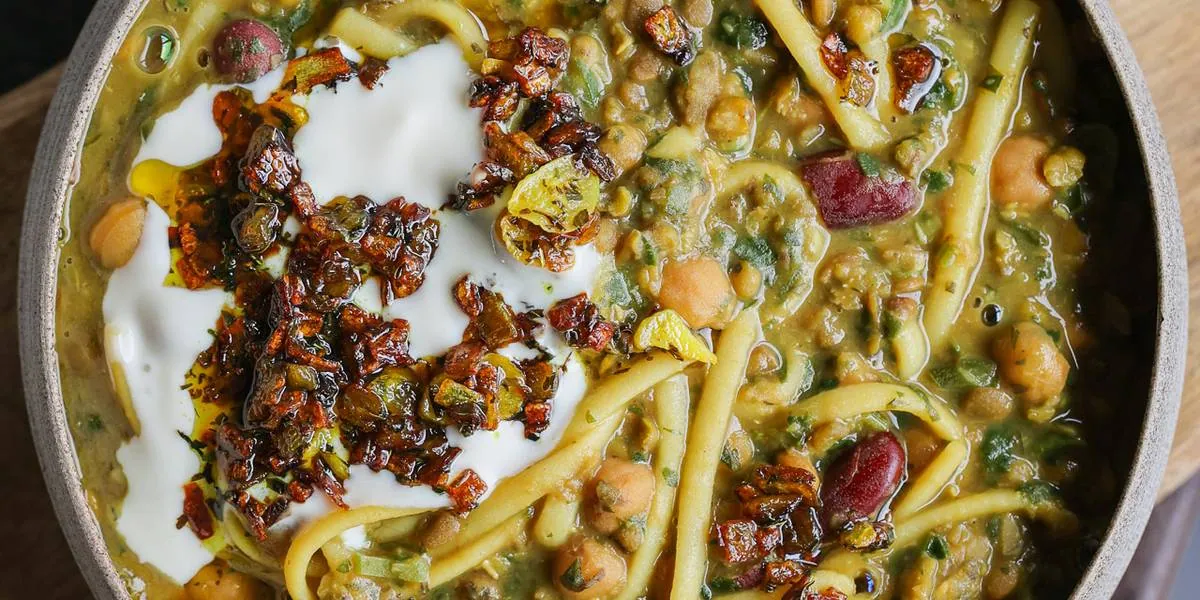 Persian Bean and Noodle Soup