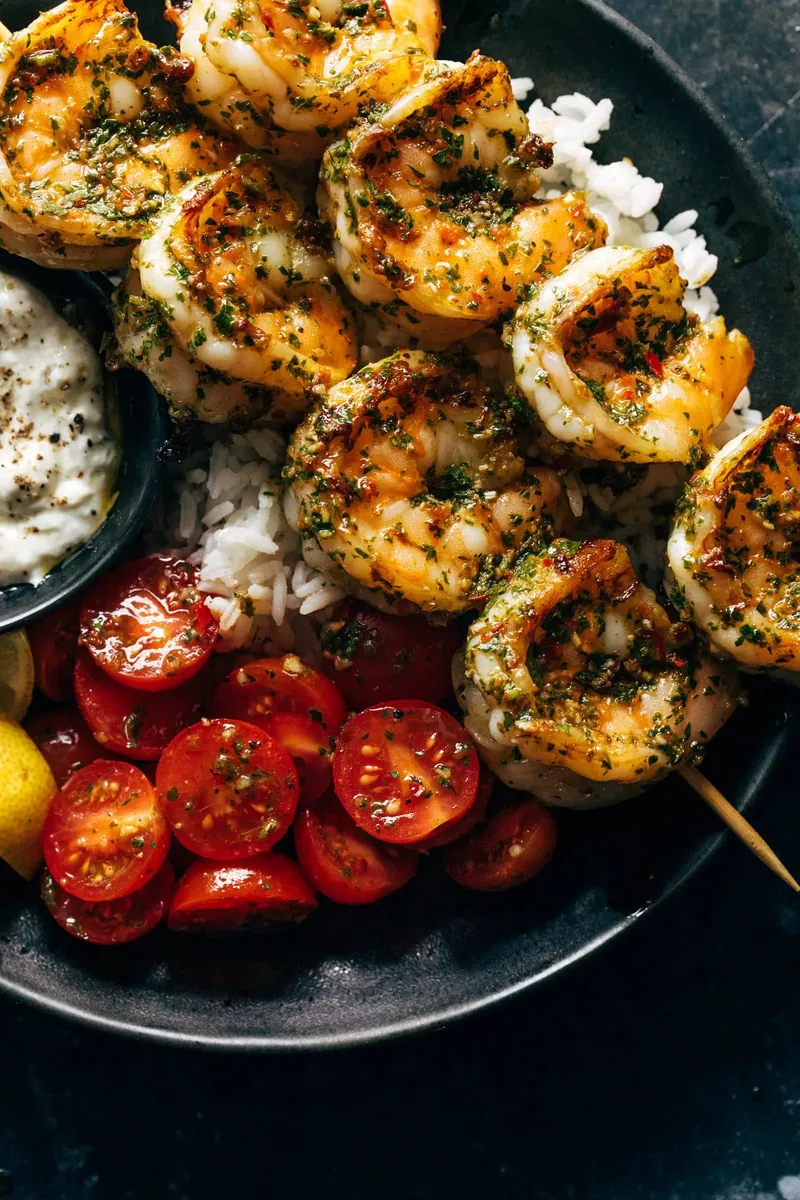 Chimichurri Shrimp with Tzatziki