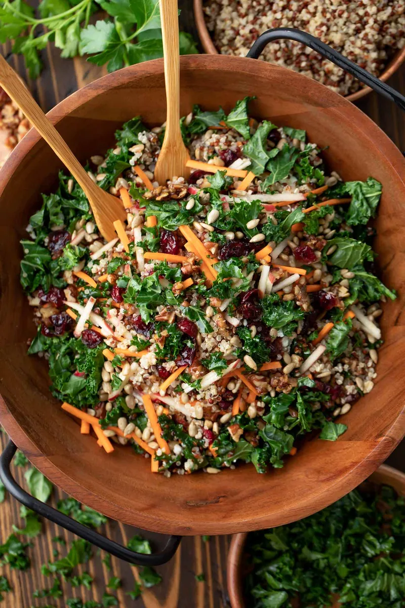 Cranberry Apple Kale Quinoa Salad