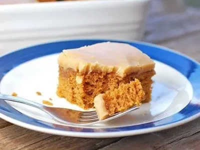 Pumpkin Bars with Caramel Frosting