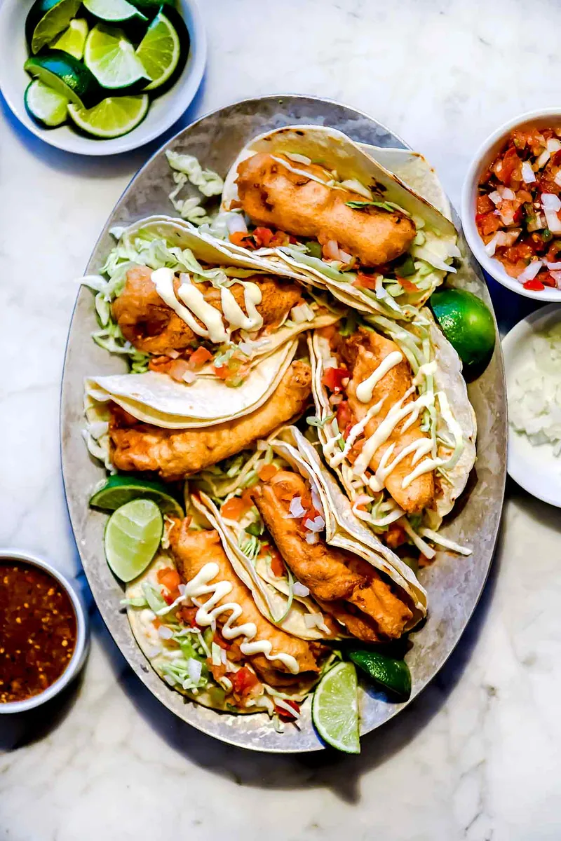 Baja Fish Tacos with Cream Sauce