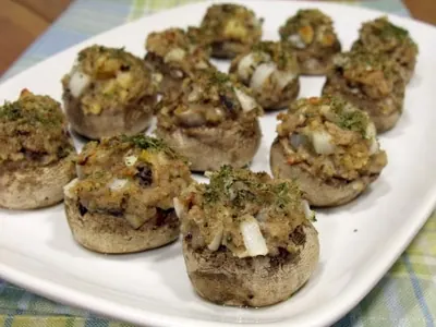 Onion Swiss Stuffed Mushrooms