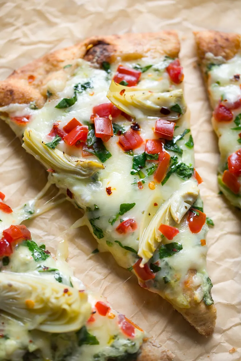 Spinach Artichoke Flatbread Pizza
